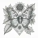 butterfly, sunflower, heart, f.l.y tattoo design idea