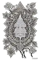 Buddhist tree tattoo design idea