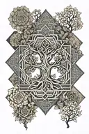 Buddhist tree tattoo design idea