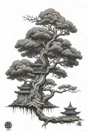 Buddhist tree tattoo design idea