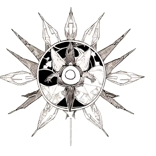A blackwork tattoo of a crab, symbolizing Cancer, surrounded by celestial elements like stars and planets tattoo design idea