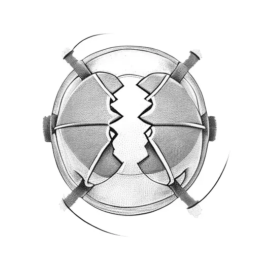 A broken football with a bandage around it, symbolizing your recent injury tattoo design idea