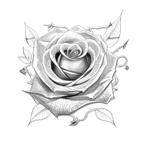 a chest peice rose with 9 thorns covering it and connecting to kurapikas chains running down my arm tattoo design idea