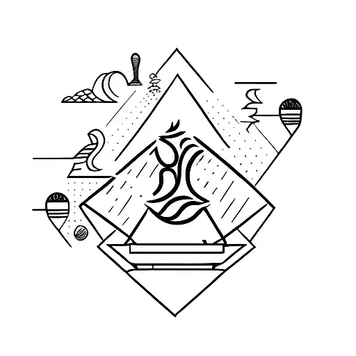 word "present" interlaced with a present design tattoo design idea