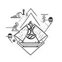 word "present" interlaced with a present design tattoo design idea