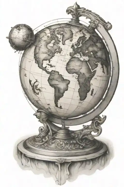Atlas globe symbolizing tattoo design idea