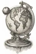 Atlas globe symbolizing tattoo design idea
