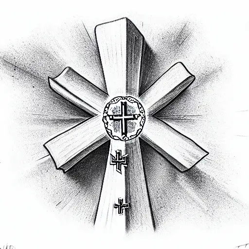 Christian Cross with the word Faith in it tattoo design idea