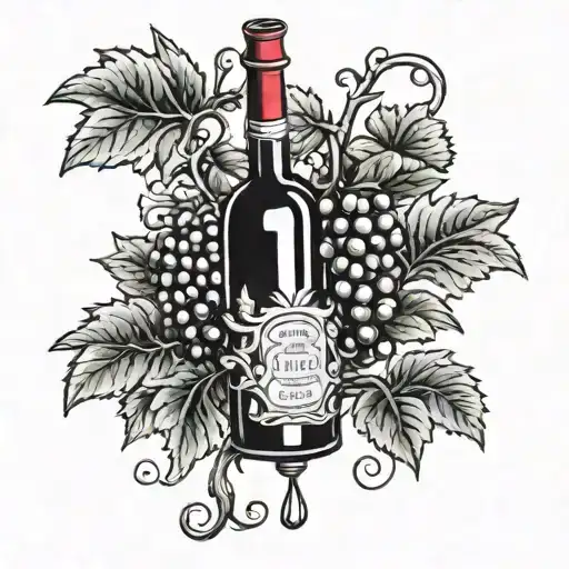wine grapevines pharmacy tattoo design idea