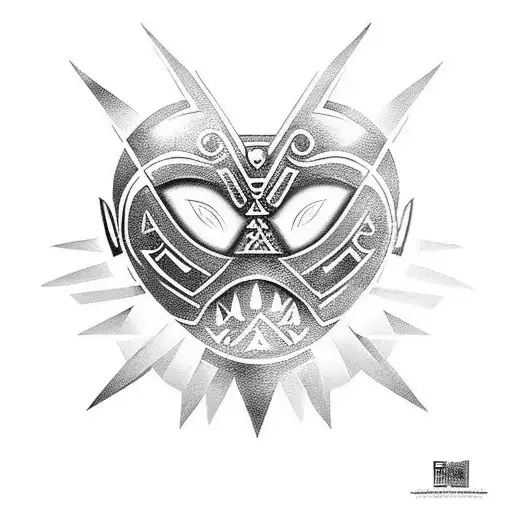 zelda majora's mask tattoo design idea