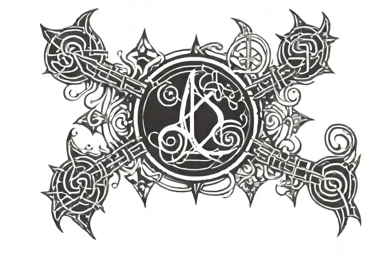 music runes silence tattoo design idea