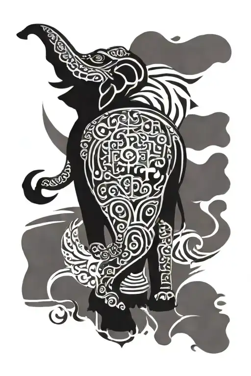 sri lankan  elephant tattoo design idea