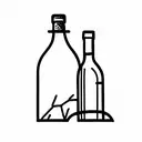 bottle wine  tattoo design idea