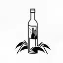 bottle wine  tattoo design idea