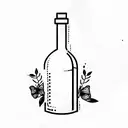 bottle wine  tattoo design idea