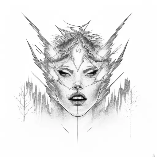 lightning and inside it represents many trips tattoo design idea