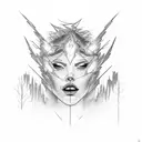 lightning and inside it represents many trips tattoo design idea