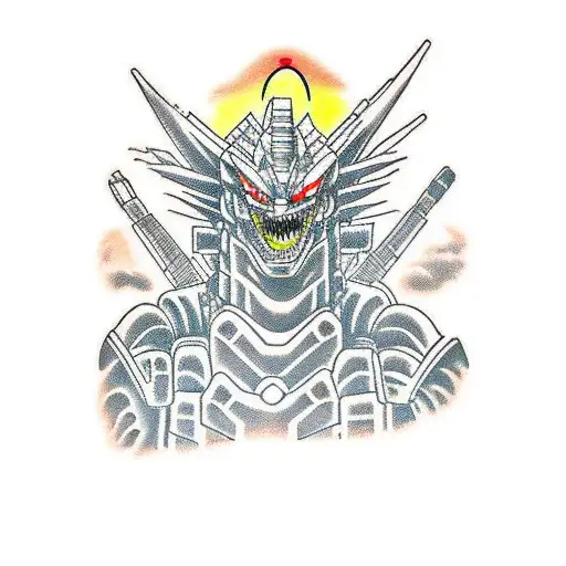 Godzilla vs Gundam tattoo design idea
