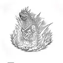 Godzilla vs Gundam tattoo design idea