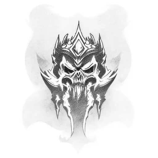 Lich King from World of Warcraft, Ghost from Call of Duty and Super Mario tattoo design idea