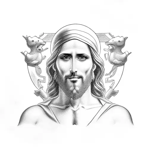 jesus and baking tattoo design idea