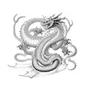 Dragon interlocked with a snake tattoo design idea