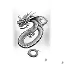 Dragon interlocked with a snake tattoo design idea