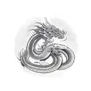 Dragon interlocked with a snake tattoo design idea