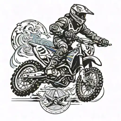 motocross rider jumping tattoo design idea