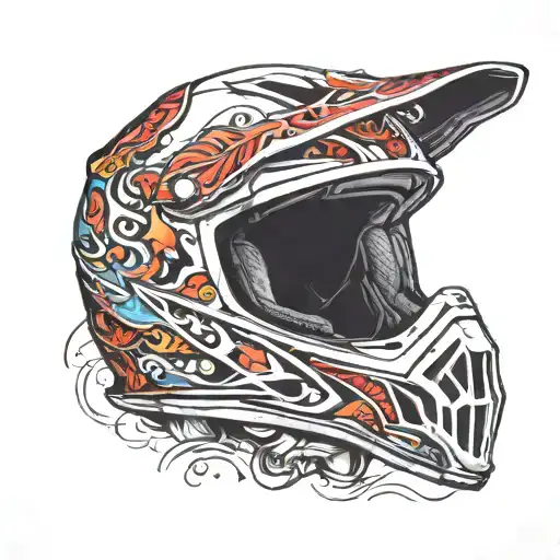 motocross helmet tattoo design idea