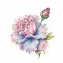 carnation and  memorial  tattoo design idea