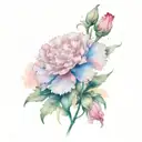 carnation and  memorial  tattoo design idea
