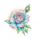 carnation and  memorial  tattoo design idea