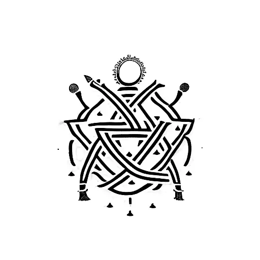 Jewish and Indian symbol tattoo design idea