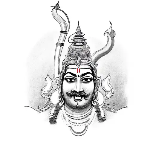 ravana offering his head to shiva tattoo design idea