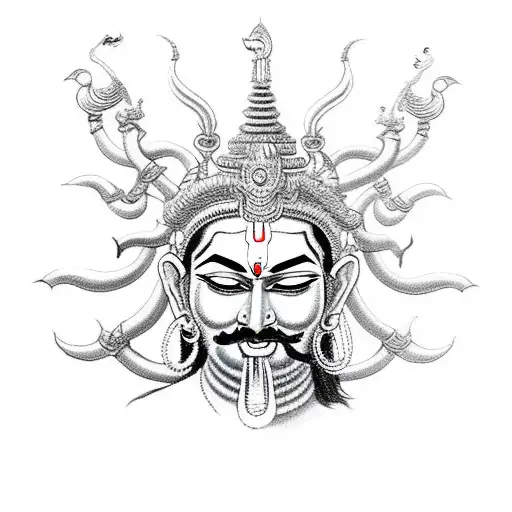 Stock Pictures: Ravana photograph and sketch