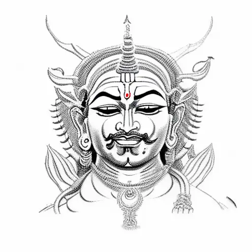 Ramayana Ganesha Ravana Drawing, lord shiva, mammal, hand png | PNGEgg