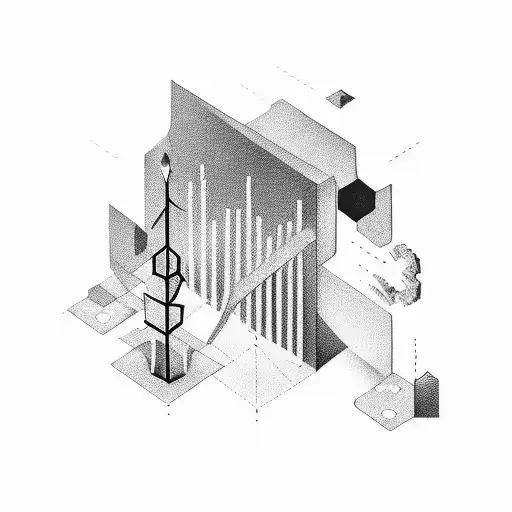 create a tattoo about technical analysis, cryptocurrencies, bar chart tattoo design idea