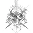 create a tattoo about technical analysis, cryptocurrencies, bar chart tattoo design idea