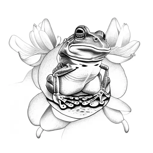 frog on lily pad tattoo design idea