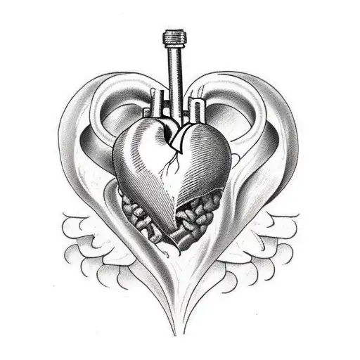 heart anatomy with the scripture 1st Corinthians 13 tattoo design idea