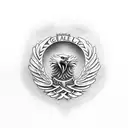 german eagle with 42 tattoo design idea