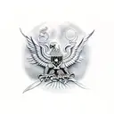 german eagle with 42 tattoo design idea