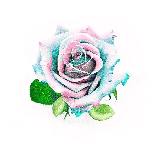 Rose with Hawk on Stem tattoo design idea