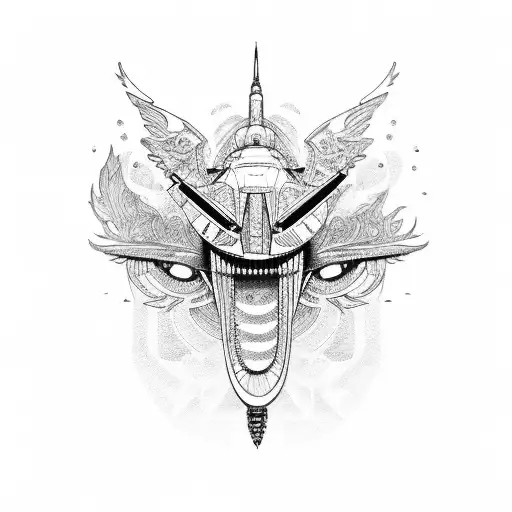 private jet tattoo design idea