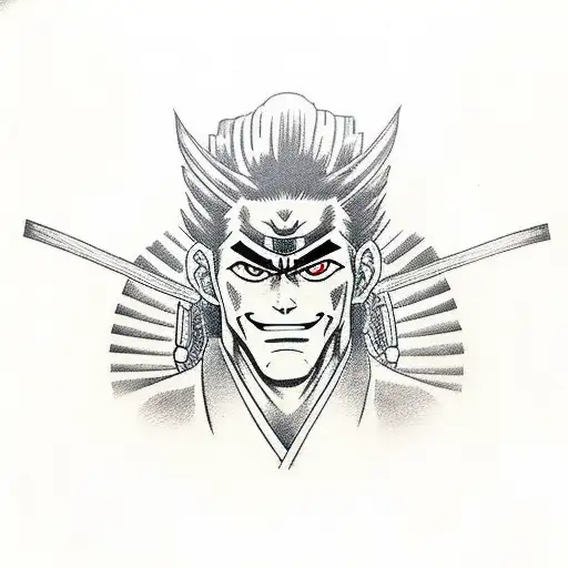 Allmight with samurai costume  tattoo design idea