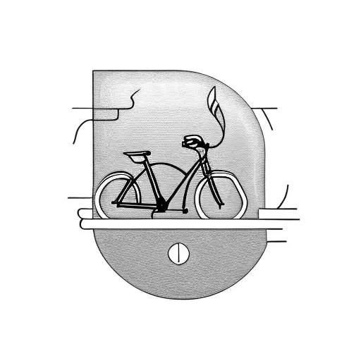 bicycle inside red lightbubl tattoo design idea
