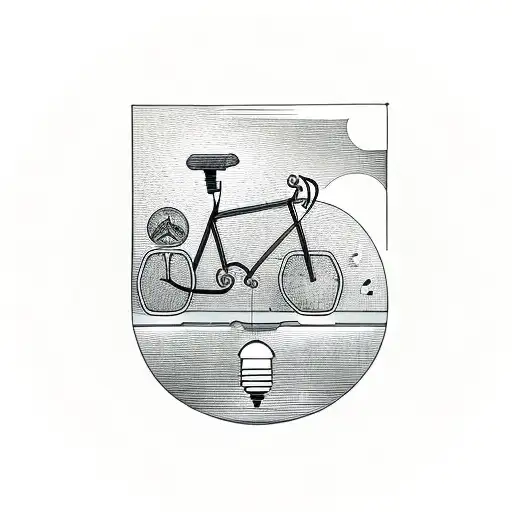 Red Lightbulb with bicycle inside tattoo design idea