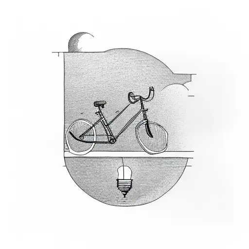 Lightbulb with bicycle inside tattoo design idea