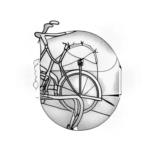 bicycle inside red lightbulb tattoo design idea